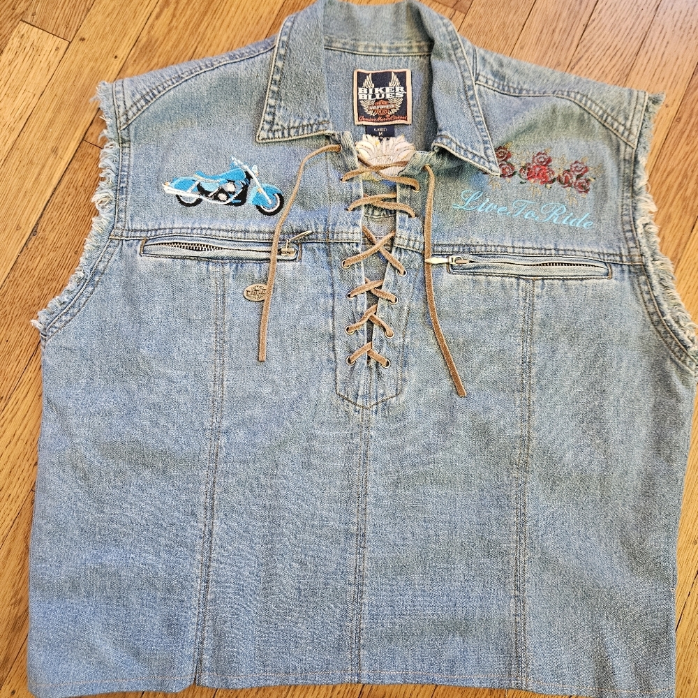 Harley Davidson VTG Bike Blues Womans Top Size M
